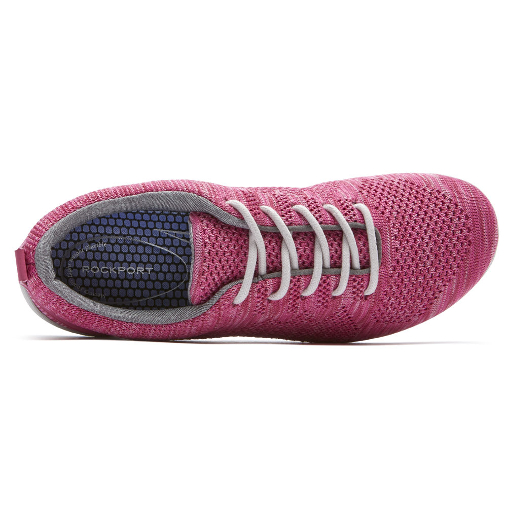 Rockport Singapore Womens Sneakers - Raelyn Knit Tie Pink - JS3104658